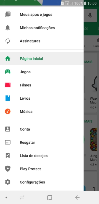 Pressione Configurações. Pressione Configurações.