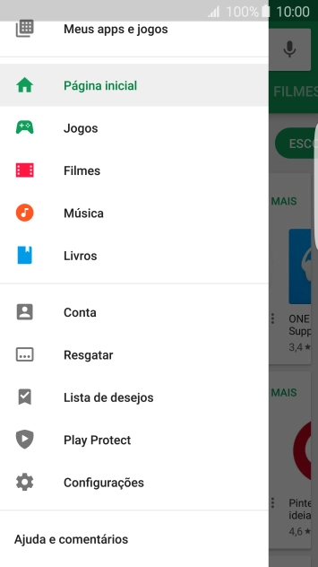 Pressione Configurações. Pressione Configurações.