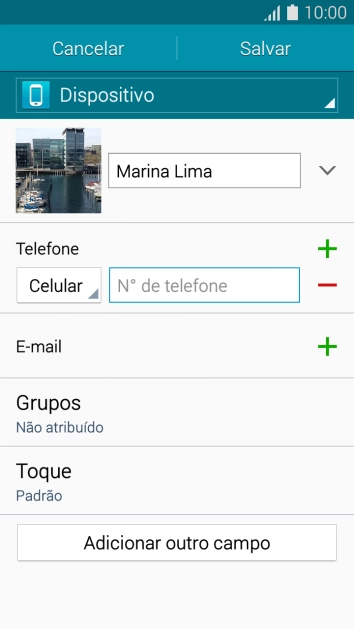 Pressione Nº de telefone, e digite o número de telefone. Pressione Nº de telefone, e digite o número de telefone.