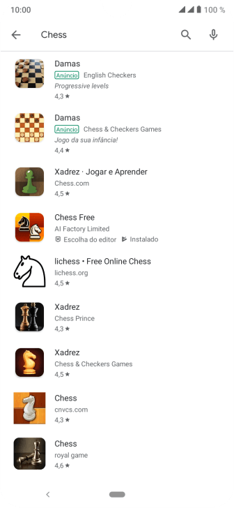 Pressione o app desejado. Pressione o app desejado.