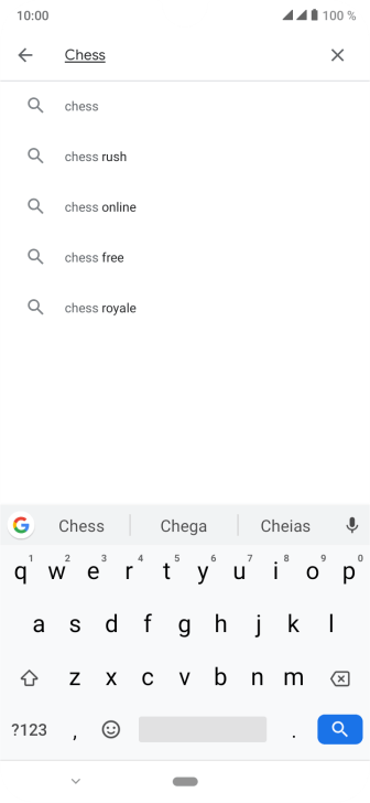 Insira o nome ou assunto do app desejado, e pressione o ícone de busca. Insira o nome ou assunto do app desejado, e pressione o ícone de busca.