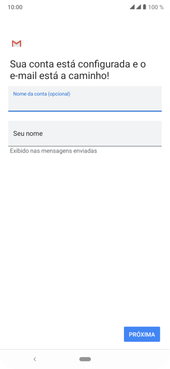 Pressione Seu nome, e digite o nome de remetente desejado. Pressione Seu nome, e digite o nome de remetente desejado.