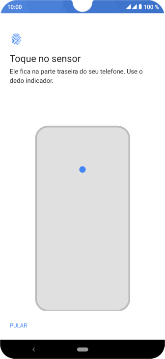 Siga as instruções na tela para configurar o código de bloqueio do celular com impressão digital. Siga as instruções na tela para configurar o código de bloqueio do celular com impressão digital.