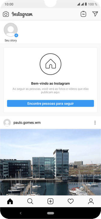 Pressione o ícone de busca. Pressione o ícone de busca.