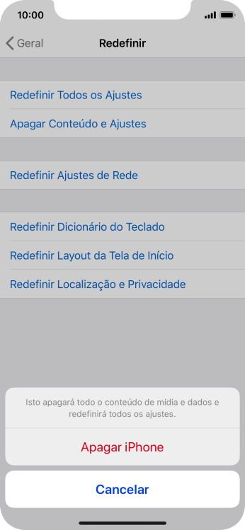Pressione Apagar iPhone. Pressione Apagar iPhone.