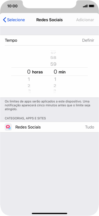 Como configurar o limite desejado para o uso da categoria escolhida. Como configurar o limite desejado para o uso da categoria escolhida.