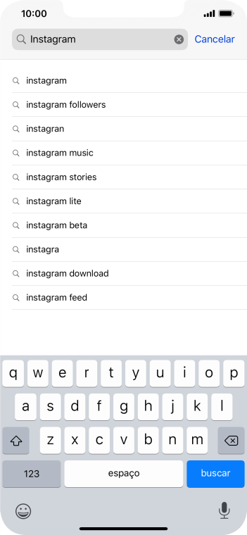 Digite Instagram, e pressione buscar. Digite Instagram, e pressione buscar.