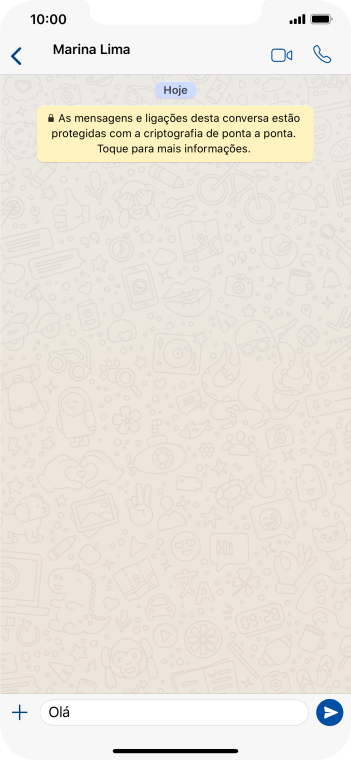 Escreva a mensagem desejada, e pressione o ícone de enviar. Escreva a mensagem desejada, e pressione o ícone de enviar.