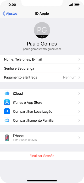 Pressione iCloud. Pressione iCloud.
