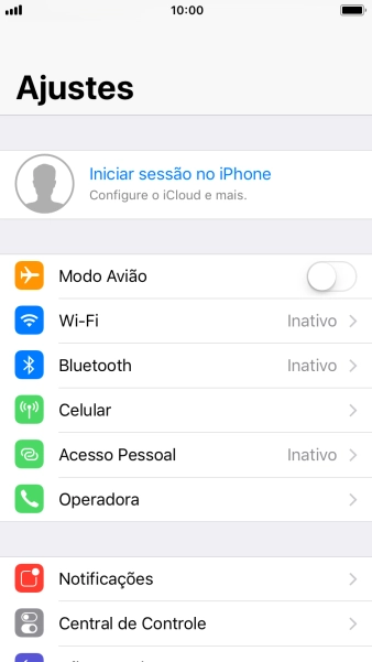 Pressione Iniciar sessão no iPhone. Pressione Iniciar sessão no iPhone.