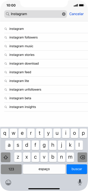 Digite Instagram, e pressione buscar. Digite Instagram, e pressione buscar.
