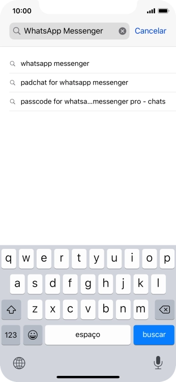 Digite WhatsApp Messenger, e pressione buscar. Digite WhatsApp Messenger, e pressione buscar.