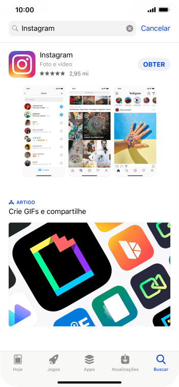 Pressione Instagram. Pressione Instagram.