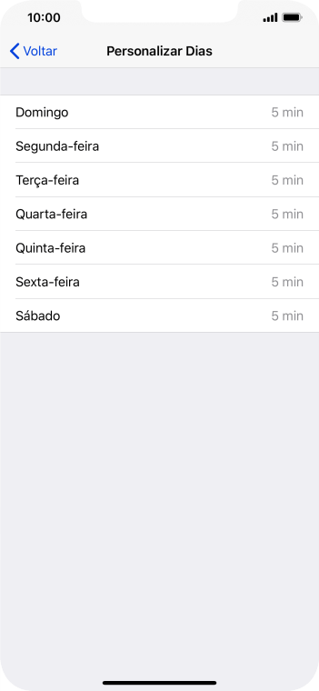 Pressione os dias desejados. Pressione os dias desejados.