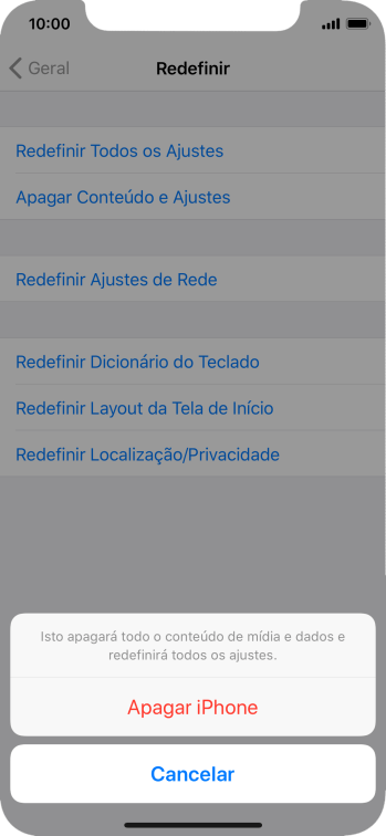 Pressione Apagar iPhone. Pressione Apagar iPhone.