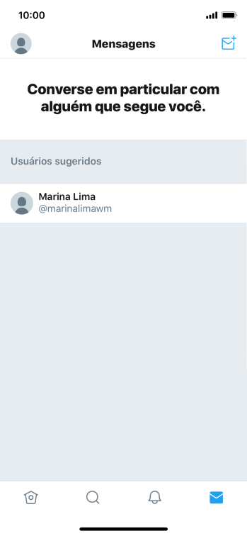 Pressione o ícone de nova mensagem. Pressione o ícone de nova mensagem.