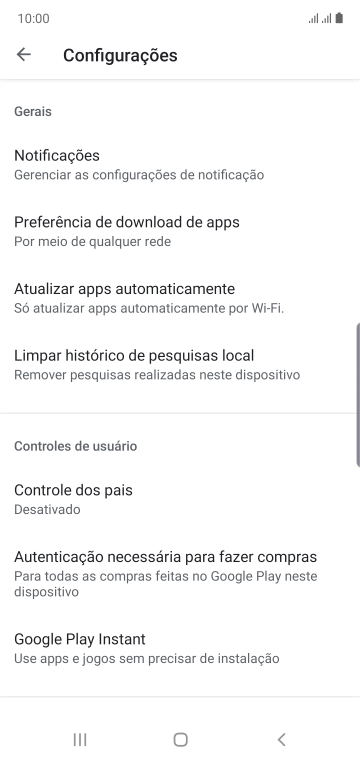 Pressione Atualizar apps automaticamente. Pressione Atualizar apps automaticamente.
