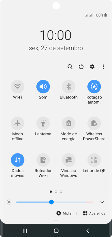 Pressione o ícone de configurações. Pressione o ícone de configurações.