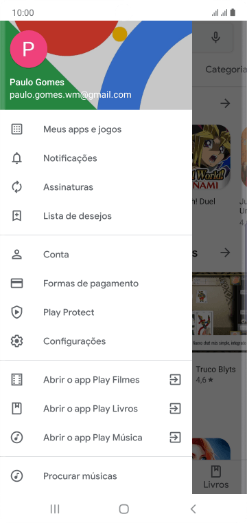Pressione Configurações. Pressione Configurações.