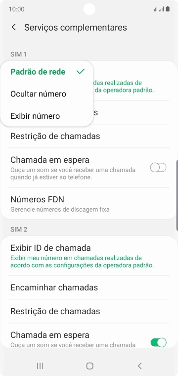 Pressione Exibir número para ativar a identificação do seu número. Pressione Exibir número para ativar a identificação do seu número.
