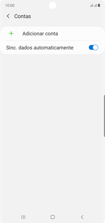 Pressione Adicionar conta. Pressione Adicionar conta.