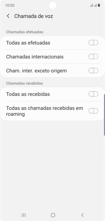Pressione o indicador ao lado do tipo de bloqueio desejado para ativar ou desativar a função. Pressione o indicador ao lado do tipo de bloqueio desejado para ativar ou desativar a função.