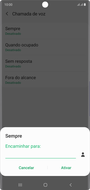 Digite o número desejado, e pressione Ativar. Digite o número desejado, e pressione Ativar.