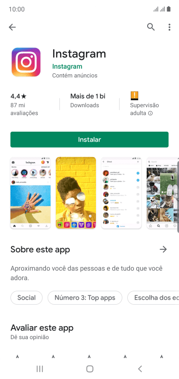Pressione Instalar, e siga as indicações da tela para instalar o app. Pressione Instalar, e siga as indicações da tela para instalar o app.