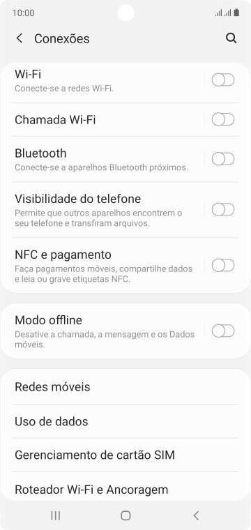 Pressione Redes móveis. Pressione Redes móveis.