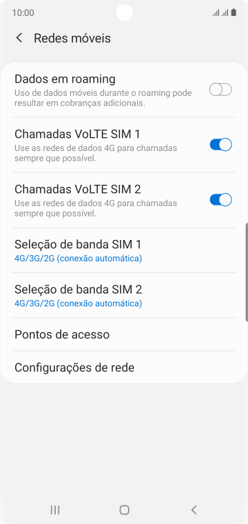 Pressione Pontos de acesso. Pressione Pontos de acesso.