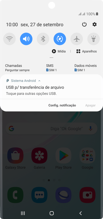 Pressione Toque para outras opções USB.. Pressione Toque para outras opções USB..