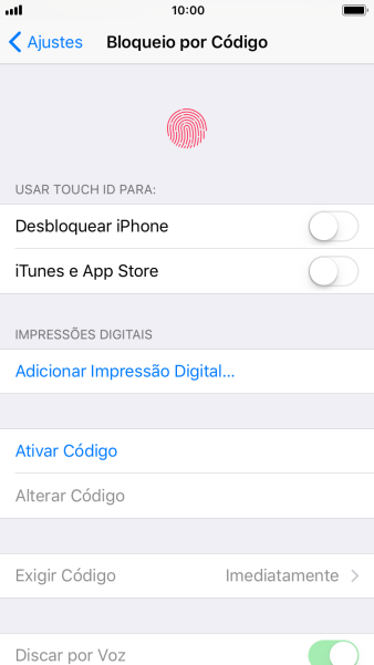 Pressione Ativar Código, e digite um código de bloqueio de sua escolha duas vezes seguidas. Pressione Ativar Código, e digite um código de bloqueio de sua escolha duas vezes seguidas.