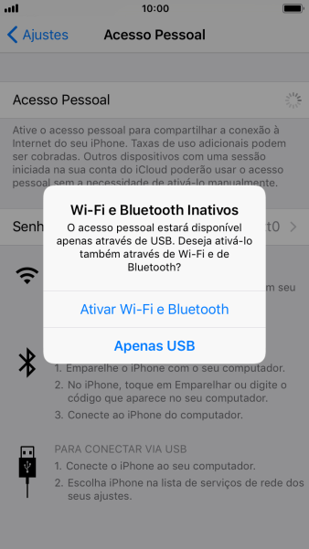 Se o Wi-Fi estiver desativado, você deve pressionar Ativar Wi-Fi e Bluetooth. Se o Wi-Fi estiver desativado, você deve pressionar Ativar Wi-Fi e Bluetooth.