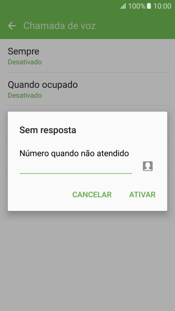 Digite o número desejado, e pressione ATIVAR. Digite o número desejado, e pressione ATIVAR.