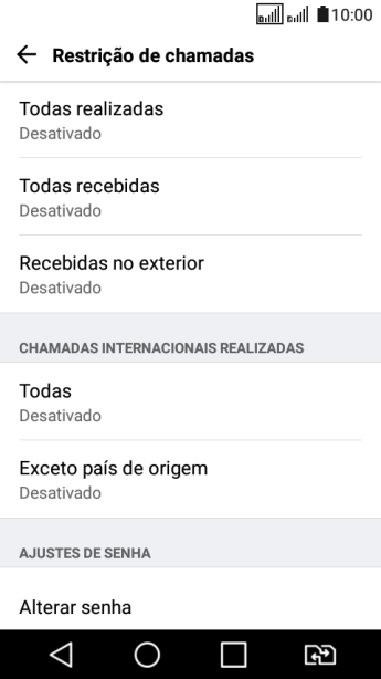Pressione o tipo de bloqueio desejado. Pressione o tipo de bloqueio desejado.