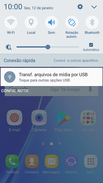 Pressione Toque para outras opções USB.. Pressione Toque para outras opções USB..