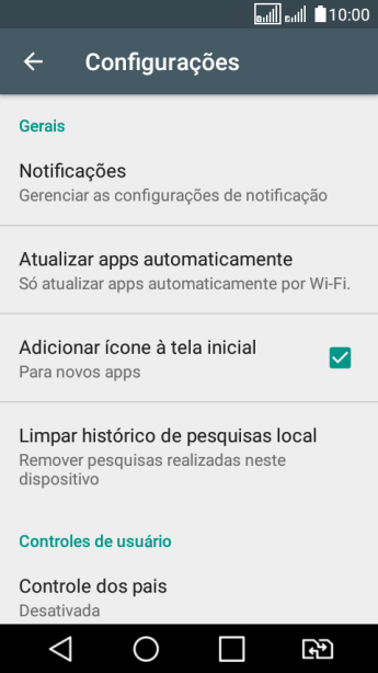 Pressione Atualizar apps automaticamente. Pressione Atualizar apps automaticamente.