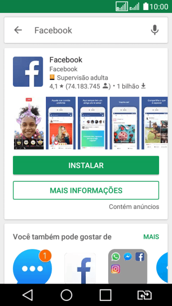 Pressione Facebook. Pressione Facebook.