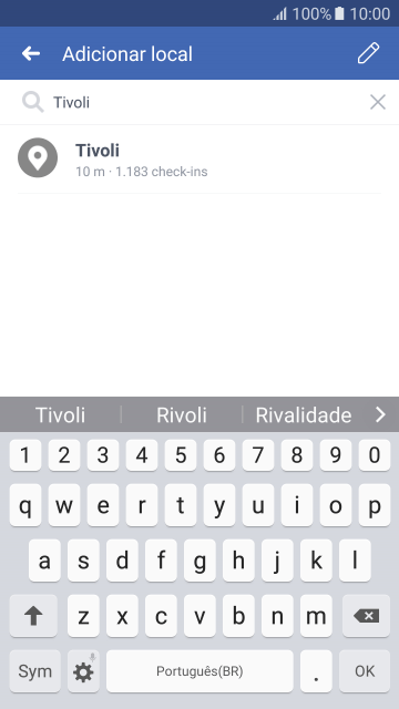 Pressione o local desejado. Pressione o local desejado.