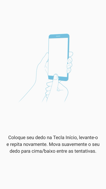 Siga as instruções na tela para configurar o código de bloqueio do celular com impressão digital. Siga as instruções na tela para configurar o código de bloqueio do celular com impressão digital.