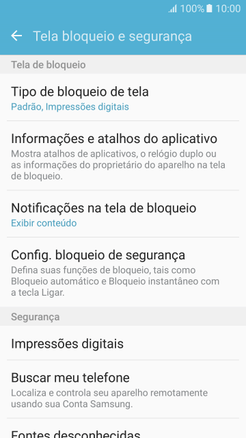 Pressione Tipo de bloqueio de tela, e digite o código de bloqueio atual. Pressione Tipo de bloqueio de tela, e digite o código de bloqueio atual.