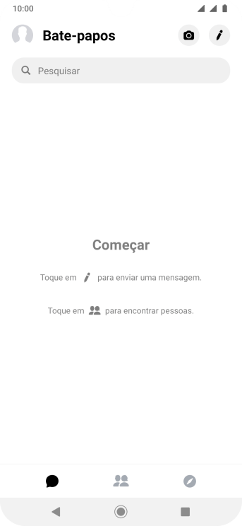 Pressione o ícone de nova mensagem. Pressione o ícone de nova mensagem.