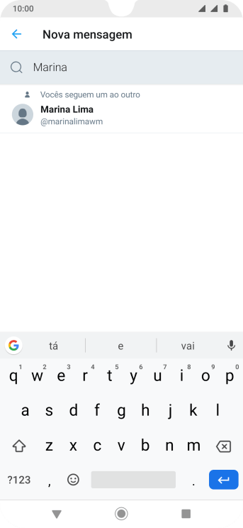 Pressione o contato desejado. Pressione o contato desejado.