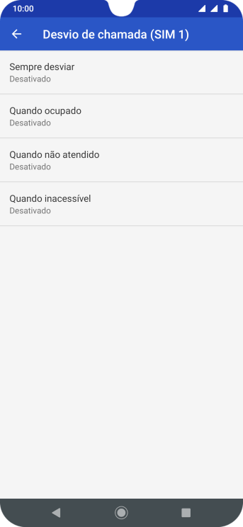 Pressione o tipo de encaminhamento desejado. Pressione o tipo de encaminhamento desejado.