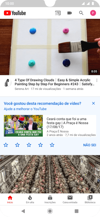 Pressione o ícone de fazer upload. Pressione o ícone de fazer upload.
