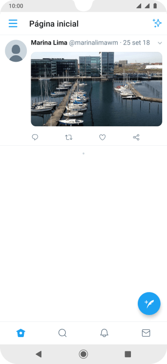 Pressione o ícone de novo tweet. Pressione o ícone de novo tweet.