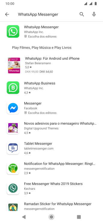 Pressione WhatsApp Messenger. Pressione WhatsApp Messenger.