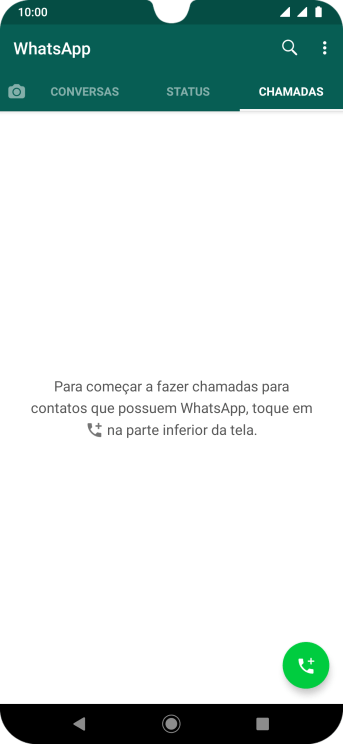 Pressione o ícone de nova chamada. Pressione o ícone de nova chamada.