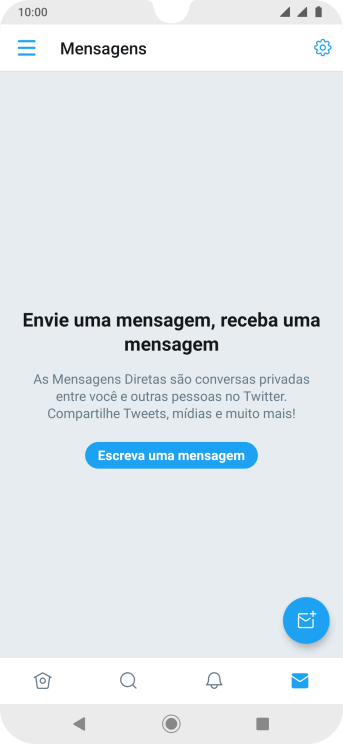 Pressione o ícone de nova mensagem. Pressione o ícone de nova mensagem.