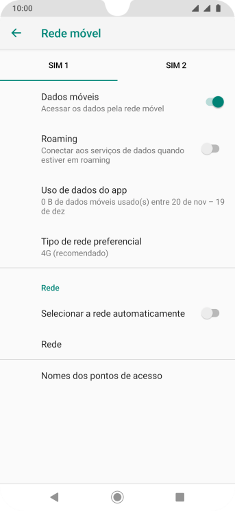 Se você quiser selecionar a rede automaticamente, deve pressionar indicador ao lado de Se você quiser selecionar a rede automaticamente, deve pressionar indicador ao lado de
